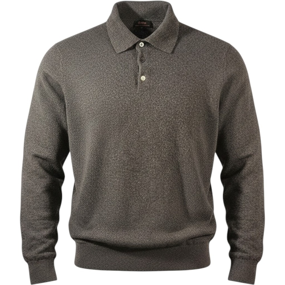 Quince 100% Mongolian Cashmere Johnny Collar Polo Sweater Charcoal Mens XL
